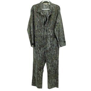 Walls Coveralls Men's Large Tall VTG Realtree Camo Snap Up Cotton Poly Hunting